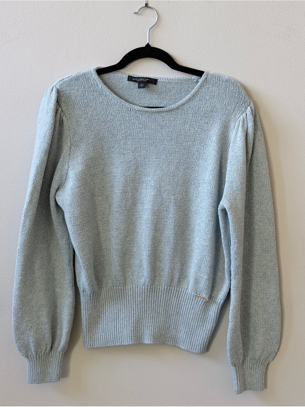 Ice Blue 80s Inspired Marc New York Sweater Size Large